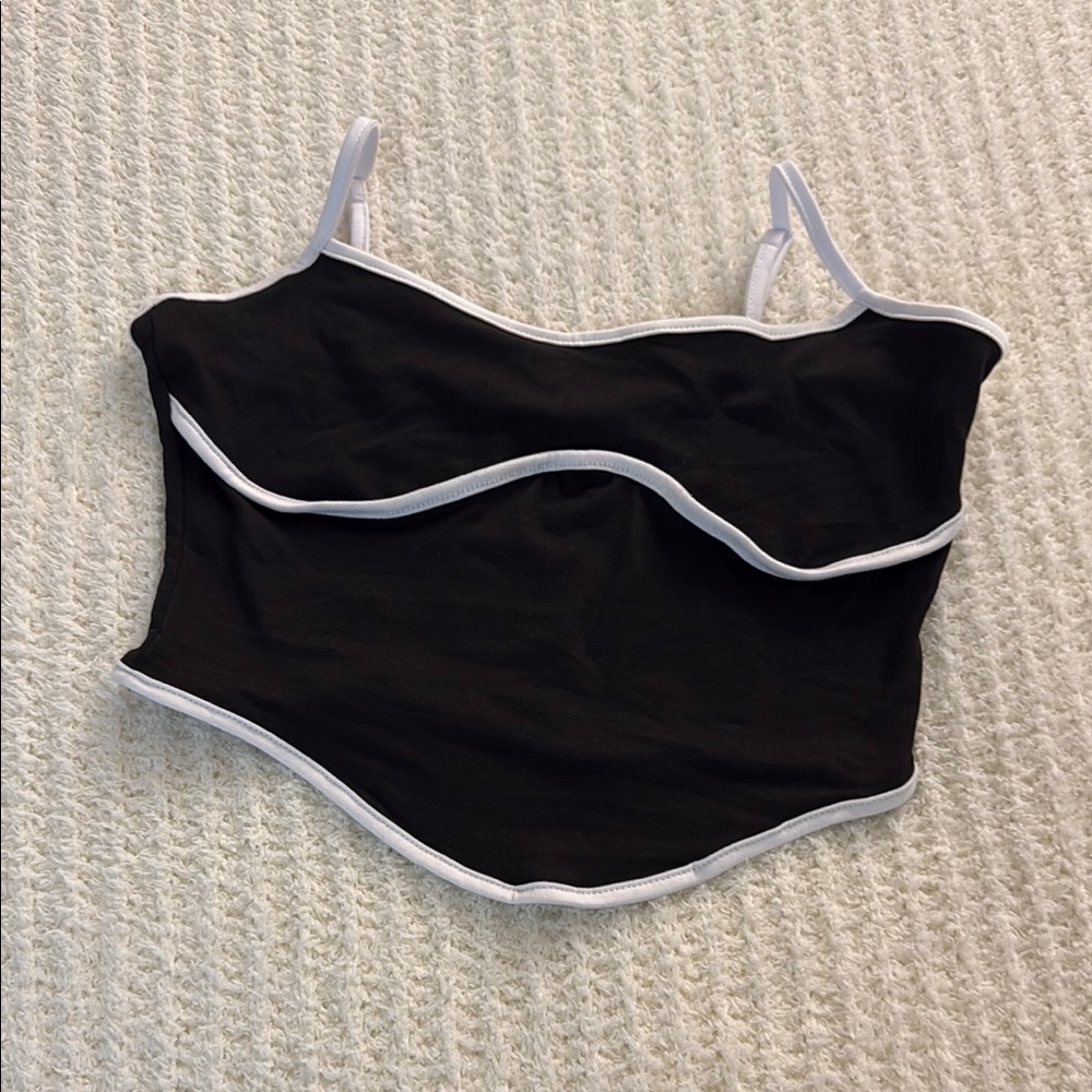 Chic Black and White Cropped Tank